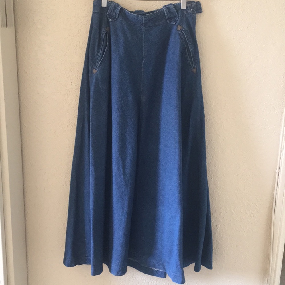 Vintage Ralph Lauren Country long blue denim skirt